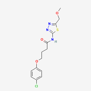 molecular formula C14H16ClN3O3S B4603246 4-(4-chlorophenoxy)-N-[5-(methoxymethyl)-1,3,4-thiadiazol-2-yl]butanamide 