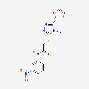 2-{[5-(furan-2-yl)-4-methyl-4H-1,2,4-triazol-3-yl]sulfanyl}-N-(4-methyl-3-nitrophenyl)acetamide