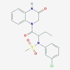 N-(3-chlorophenyl)-N-{1-[(3-oxo-3,4-dihydro-1(2H)-quinoxalinyl)carbonyl]propyl}methanesulfonamide