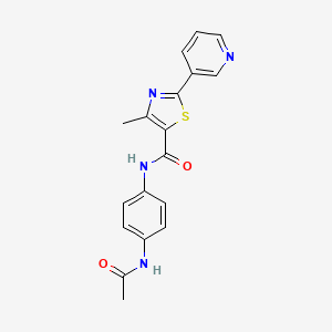 molecular formula C18H16N4O2S B4603317 N-[4-(acetylamino)phenyl]-4-methyl-2-(3-pyridinyl)-1,3-thiazole-5-carboxamide 