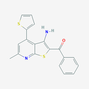 molecular formula C19H14N2OS2 B460335 (3-Amino-6-methyl-4-thien-2-ylthieno[2,3-b]pyridin-2-yl)(phenyl)methanone CAS No. 327068-30-4