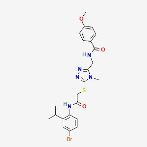 N-({5-[(2-{[4-bromo-2-(propan-2-yl)phenyl]amino}-2-oxoethyl)sulfanyl]-4-methyl-4H-1,2,4-triazol-3-yl}methyl)-4-methoxybenzamide