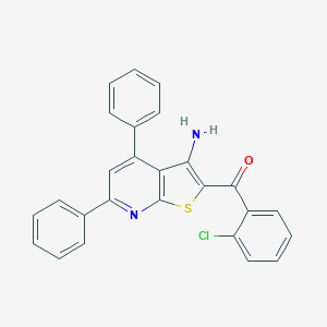 molecular formula C26H17ClN2OS B460339 (3-Amino-4,6-diphenylthieno[2,3-b]pyridin-2-yl)(2-chlorophenyl)methanone CAS No. 445384-53-2