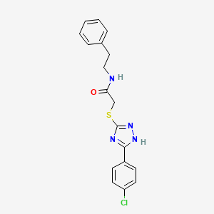 molecular formula C18H17ClN4OS B4603395 2-{[5-(4-chlorophenyl)-4H-1,2,4-triazol-3-yl]sulfanyl}-N-(2-phenylethyl)acetamide 