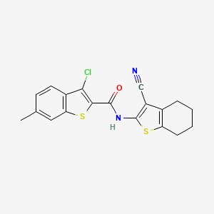 3-chloro-N-(3-cyano-4,5,6,7-tetrahydro-1-benzothiophen-2-yl)-6-methyl-1-benzothiophene-2-carboxamide