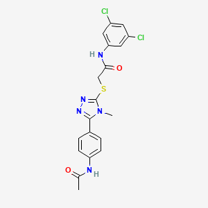 molecular formula C19H17Cl2N5O2S B4603420 2-({5-[4-(acetylamino)phenyl]-4-methyl-4H-1,2,4-triazol-3-yl}sulfanyl)-N-(3,5-dichlorophenyl)acetamide 