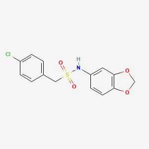 N-(2H-1,3-BENZODIOXOL-5-YL)-1-(4-CHLOROPHENYL)METHANESULFONAMIDE