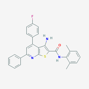 molecular formula C28H22FN3OS B460344 3-amino-N-(2,6-dimethylphenyl)-4-(4-fluorophenyl)-6-phenylthieno[2,3-b]pyridine-2-carboxamide CAS No. 445384-54-3