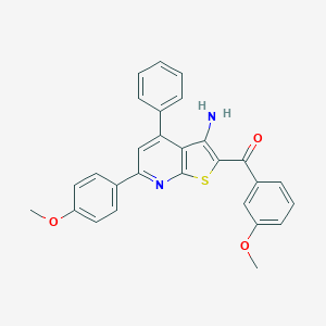 molecular formula C28H22N2O3S B460346 [3-Amino-6-(4-methoxyphenyl)-4-phenylthieno[2,3-b]pyridin-2-yl](3-methoxyphenyl)methanone 