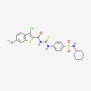 3-chloro-N-[({4-[(cyclohexylamino)sulfonyl]phenyl}amino)carbonothioyl]-6-methoxy-1-benzothiophene-2-carboxamide