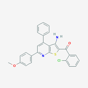 molecular formula C27H19ClN2O2S B460347 [3-Amino-6-(4-methoxyphenyl)-4-phenylthieno[2,3-b]pyridin-2-yl](2-chlorophenyl)methanone CAS No. 445384-56-5