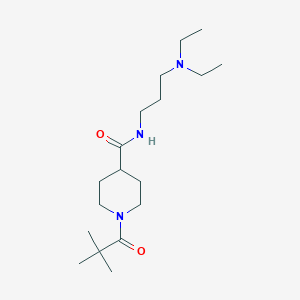 N-[3-(diethylamino)propyl]-1-(2,2-dimethylpropanoyl)piperidine-4-carboxamide