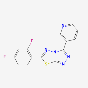 molecular formula C14H7F2N5S B4603483 6-(2,4-DIFLUOROPHENYL)-3-(3-PYRIDYL)[1,2,4]TRIAZOLO[3,4-B][1,3,4]THIADIAZOLE 