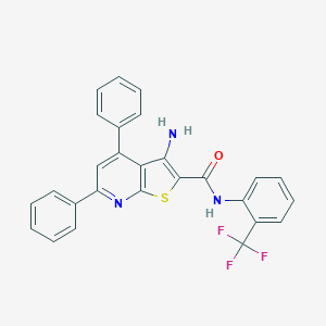 molecular formula C27H18F3N3OS B460349 3-amino-4,6-diphenyl-N-[2-(trifluoromethyl)phenyl]thieno[2,3-b]pyridine-2-carboxamide CAS No. 354556-63-1