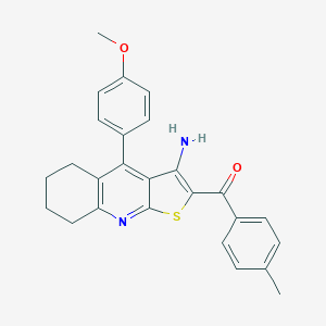 molecular formula C26H24N2O2S B460353 [3-Amino-4-(4-methoxyphenyl)-5,6,7,8-tetrahydrothieno[2,3-b]quinolin-2-yl](4-methylphenyl)methanone 