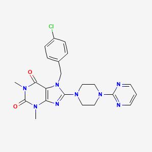 7-(4-chlorobenzyl)-1,3-dimethyl-8-[4-(2-pyrimidinyl)-1-piperazinyl]-3,7-dihydro-1H-purine-2,6-dione