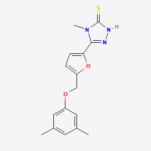 5-{5-[(3,5-dimethylphenoxy)methyl]-2-furyl}-4-methyl-4H-1,2,4-triazole-3-thiol