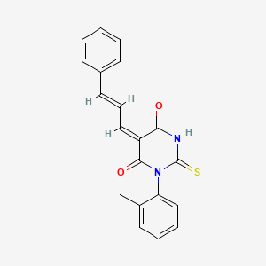 1-(2-methylphenyl)-5-(3-phenyl-2-propen-1-ylidene)-2-thioxodihydro-4,6(1H,5H)-pyrimidinedione