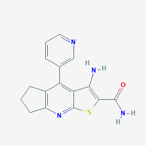 molecular formula C16H14N4OS B460358 3-Amino-4-pyridin-3-yl-6,7-dihydro-5H-1-thia-8-aza-s-indacene-2-carboxylic acid amide CAS No. 356099-97-3