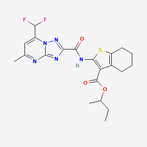 BUTAN-2-YL 2-[7-(DIFLUOROMETHYL)-5-METHYL-[1,2,4]TRIAZOLO[1,5-A]PYRIMIDINE-2-AMIDO]-4,5,6,7-TETRAHYDRO-1-BENZOTHIOPHENE-3-CARBOXYLATE