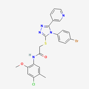 2-{[4-(4-bromophenyl)-5-(pyridin-3-yl)-4H-1,2,4-triazol-3-yl]sulfanyl}-N-(4-chloro-2-methoxy-5-methylphenyl)acetamide