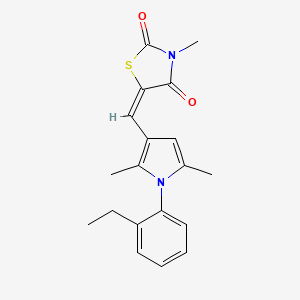 (5E)-5-{[1-(2-ethylphenyl)-2,5-dimethyl-1H-pyrrol-3-yl]methylidene}-3-methyl-1,3-thiazolidine-2,4-dione