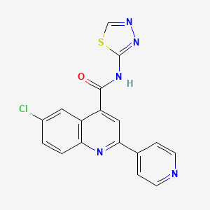 molecular formula C17H10ClN5OS B4603667 6-chloro-2-(4-pyridinyl)-N-1,3,4-thiadiazol-2-yl-4-quinolinecarboxamide 