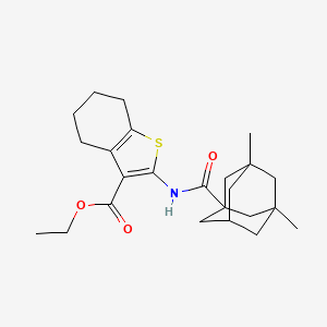 molecular formula C24H33NO3S B4603675 ethyl 2-{[(3,5-dimethyl-1-adamantyl)carbonyl]amino}-4,5,6,7-tetrahydro-1-benzothiophene-3-carboxylate 