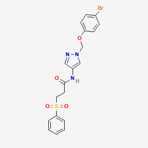 molecular formula C19H18BrN3O4S B4603690 N~1~-{1-[(4-BROMOPHENOXY)METHYL]-1H-PYRAZOL-4-YL}-3-(PHENYLSULFONYL)PROPANAMIDE 