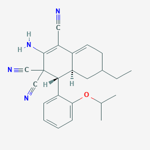 molecular formula C24H26N4O B460370 2-amino-6-ethyl-4-(2-isopropoxyphenyl)-4a,5,6,7-tetrahydro-1,3,3(4H)-naphthalenetricarbonitrile CAS No. 494792-91-5
