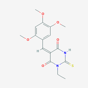 (5E)-1-ethyl-2-sulfanylidene-5-[(2,4,5-trimethoxyphenyl)methylidene]-1,3-diazinane-4,6-dione