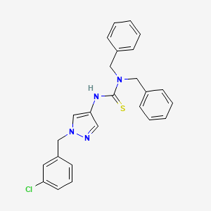 1,1-dibenzyl-3-[1-(3-chlorobenzyl)-1H-pyrazol-4-yl]thiourea