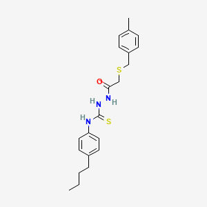 N-(4-butylphenyl)-2-{[(4-methylbenzyl)thio]acetyl}hydrazinecarbothioamide