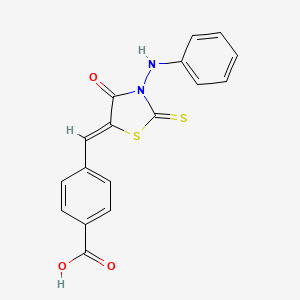 molecular formula C17H12N2O3S2 B4603785 4-[(3-anilino-4-oxo-2-thioxo-1,3-thiazolidin-5-ylidene)methyl]benzoic acid 