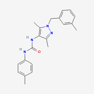 molecular formula C21H24N4O B4603808 N-[3,5-dimethyl-1-(3-methylbenzyl)-1H-pyrazol-4-yl]-N'-(4-methylphenyl)urea 