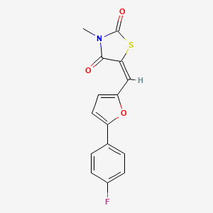 (5E)-5-{[5-(4-fluorophenyl)furan-2-yl]methylidene}-3-methyl-1,3-thiazolidine-2,4-dione