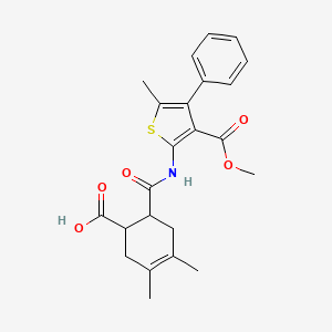 6-{[3-(Methoxycarbonyl)-5-methyl-4-phenylthiophen-2-yl]carbamoyl}-3,4-dimethylcyclohex-3-ene-1-carboxylic acid