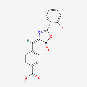 4-{[(4E)-2-(2-FLUOROPHENYL)-5-OXO-4,5-DIHYDRO-1,3-OXAZOL-4-YLIDENE]METHYL}BENZOIC ACID