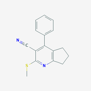 molecular formula C16H14N2S B460390 2-(methylsulfanyl)-4-phenyl-6,7-dihydro-5H-cyclopenta[b]pyridine-3-carbonitrile 