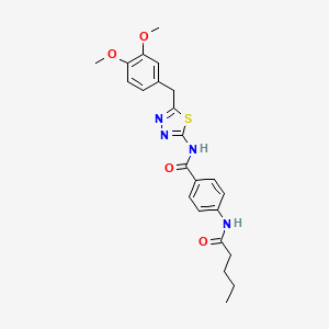 N-{5-[(3,4-DIMETHOXYPHENYL)METHYL]-1,3,4-THIADIAZOL-2-YL}-4-PENTANAMIDOBENZAMIDE