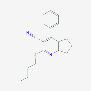 molecular formula C19H20N2S B460391 2-(butylsulfanyl)-4-phenyl-6,7-dihydro-5H-cyclopenta[b]pyridine-3-carbonitrile 