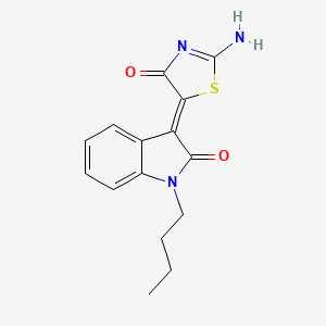 1-butyl-3-(2-imino-4-oxo-1,3-thiazolidin-5-ylidene)-1,3-dihydro-2H-indol-2-one