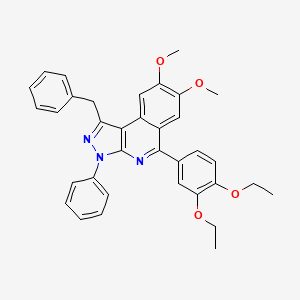 molecular formula C35H33N3O4 B4603929 1-benzyl-5-(3,4-diethoxyphenyl)-7,8-dimethoxy-3-phenyl-3H-pyrazolo[3,4-c]isoquinoline 