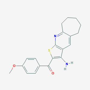 molecular formula C20H20N2O2S B460396 (3-amino-6,7,8,9-tetrahydro-5H-cyclohepta[b]thieno[3,2-e]pyridin-2-yl)(4-methoxyphenyl)methanone CAS No. 445385-16-0