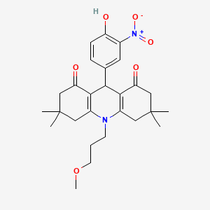 9-(4-hydroxy-3-nitrophenyl)-10-(3-methoxypropyl)-3,3,6,6-tetramethyl-4,5,7,9-tetrahydro-2H-acridine-1,8-dione