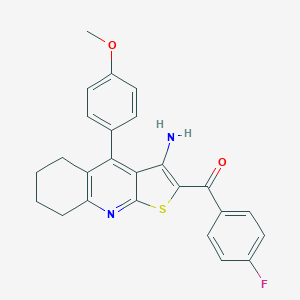 molecular formula C25H21FN2O2S B460397 [3-Amino-4-(4-methoxyphenyl)-5,6,7,8-tetrahydrothieno[2,3-b]quinolin-2-yl](4-fluorophenyl)methanone 
