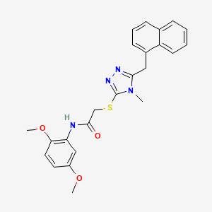 molecular formula C24H24N4O3S B4603985 N-(2,5-dimethoxyphenyl)-2-{[4-methyl-5-(naphthalen-1-ylmethyl)-4H-1,2,4-triazol-3-yl]sulfanyl}acetamide 