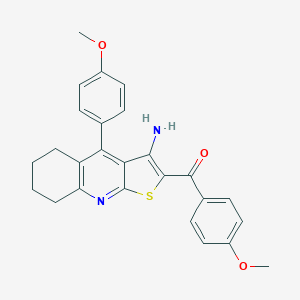 molecular formula C26H24N2O3S B460403 [3-Amino-4-(4-methoxyphenyl)-5,6,7,8-tetrahydrothieno[2,3-b]quinolin-2-yl](4-methoxyphenyl)methanone CAS No. 445385-22-8