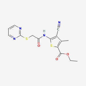 ethyl 4-cyano-3-methyl-5-{[(2-pyrimidinylthio)acetyl]amino}-2-thiophenecarboxylate