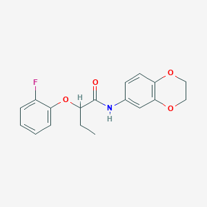 molecular formula C18H18FNO4 B4604038 N-(2,3-dihydro-1,4-benzodioxin-6-yl)-2-(2-fluorophenoxy)butanamide 